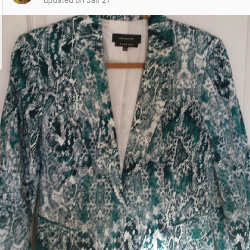 Green Printed Jones New York Blazer